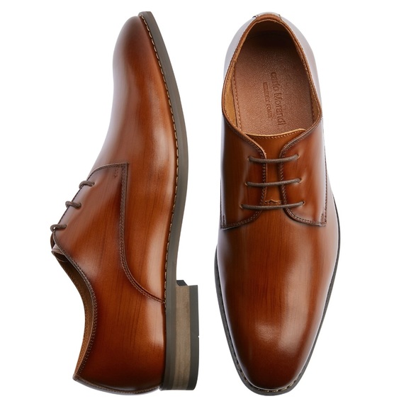 Carlo Morandi Other - Carlo Morandi Cognac Plain Toe Derby with Box